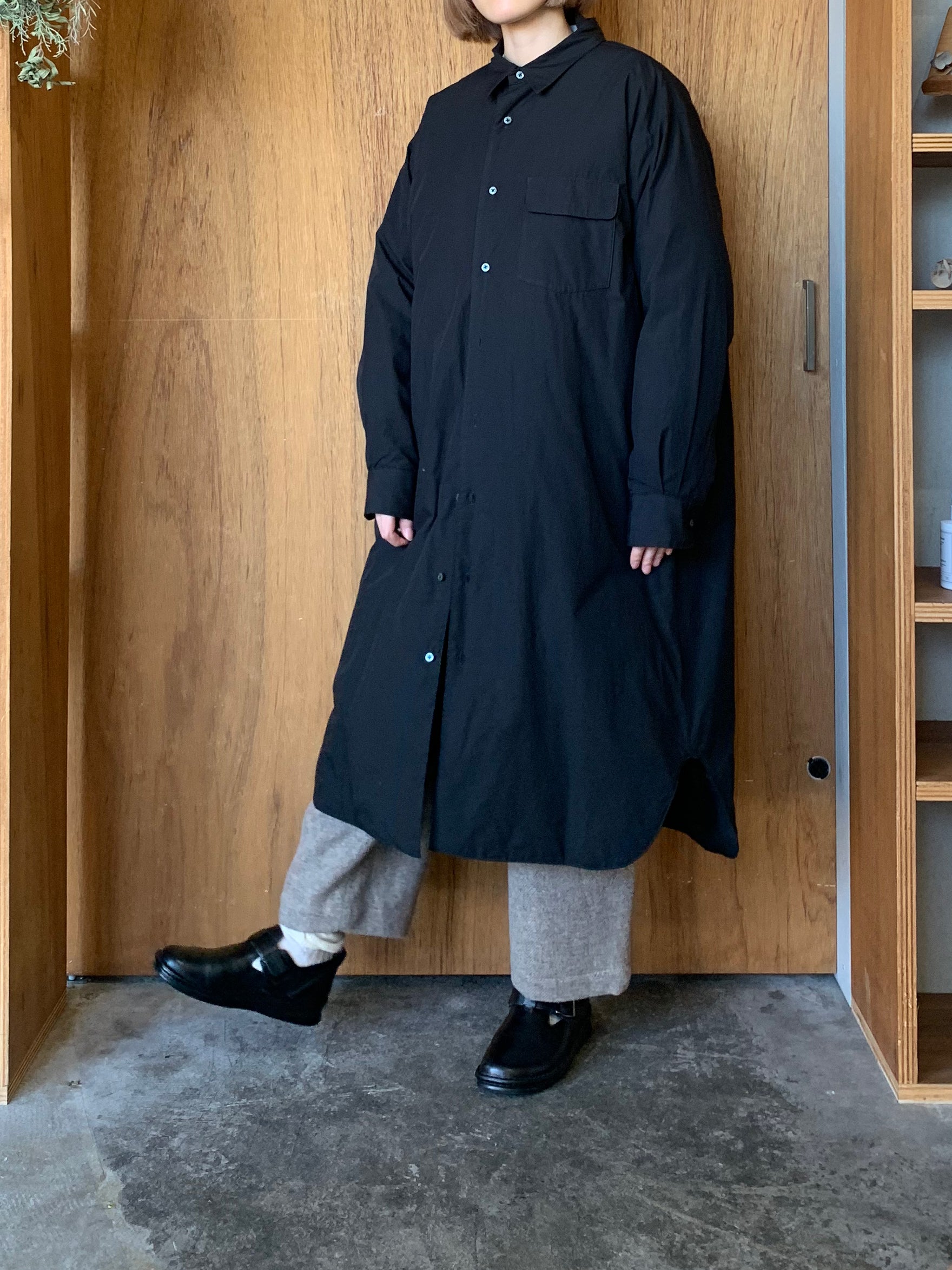 miffew / LONG DOWN SHIRTS ONEPIECE（BK）