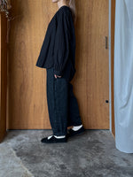 Vlas Blomme / Cotton Hemp High Count ピンタックプルオーバー (Black)