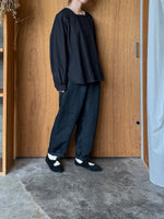 Vlas Blomme / Cotton Hemp High Count ピンタックプルオーバー (Black)