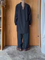 Vlas Blomme / Cotton Hemp High Count Swallowシャツ (Black)