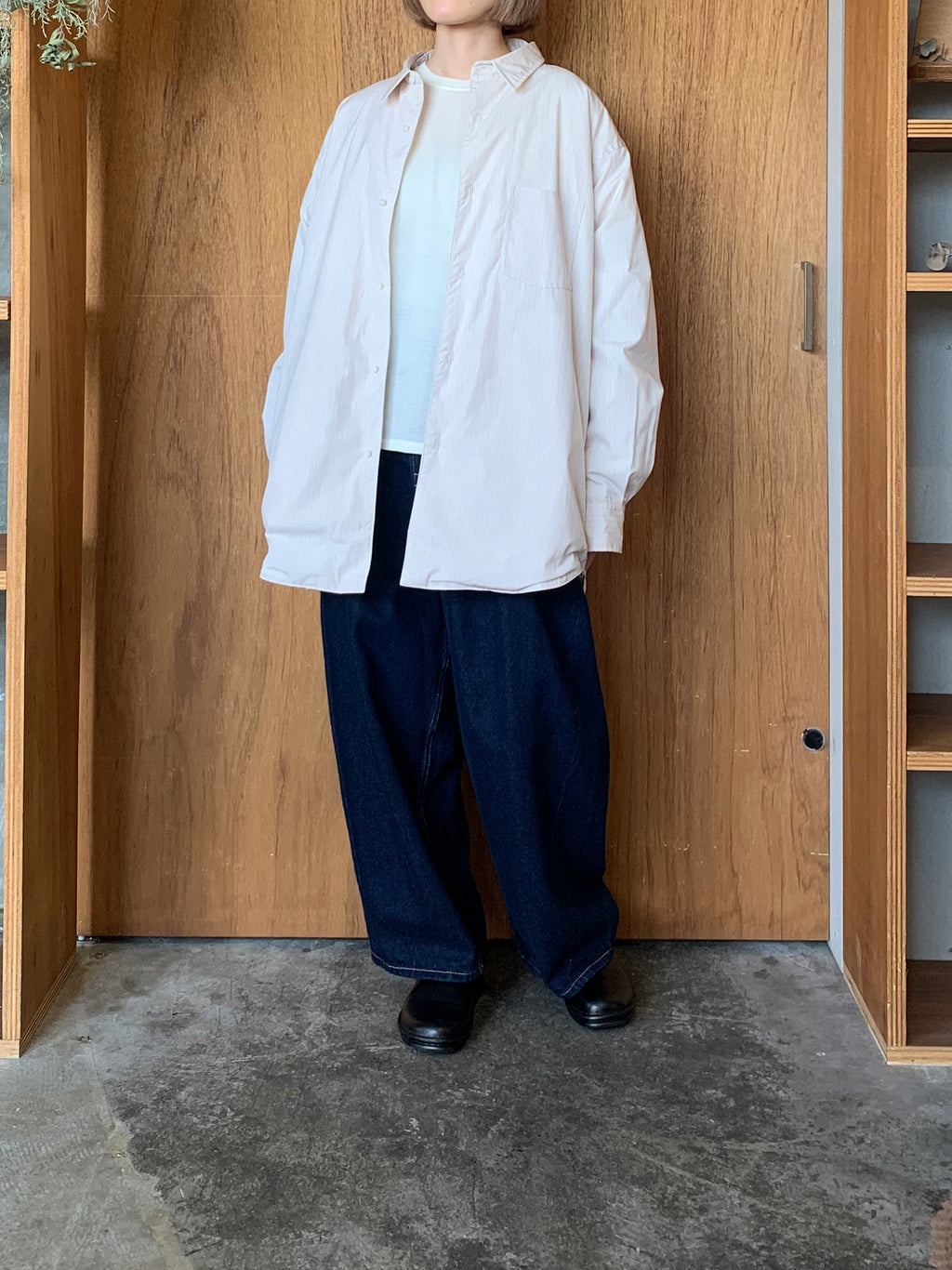 miffew / OVER DOWN SHIRTS（ORANGESTRIPE）