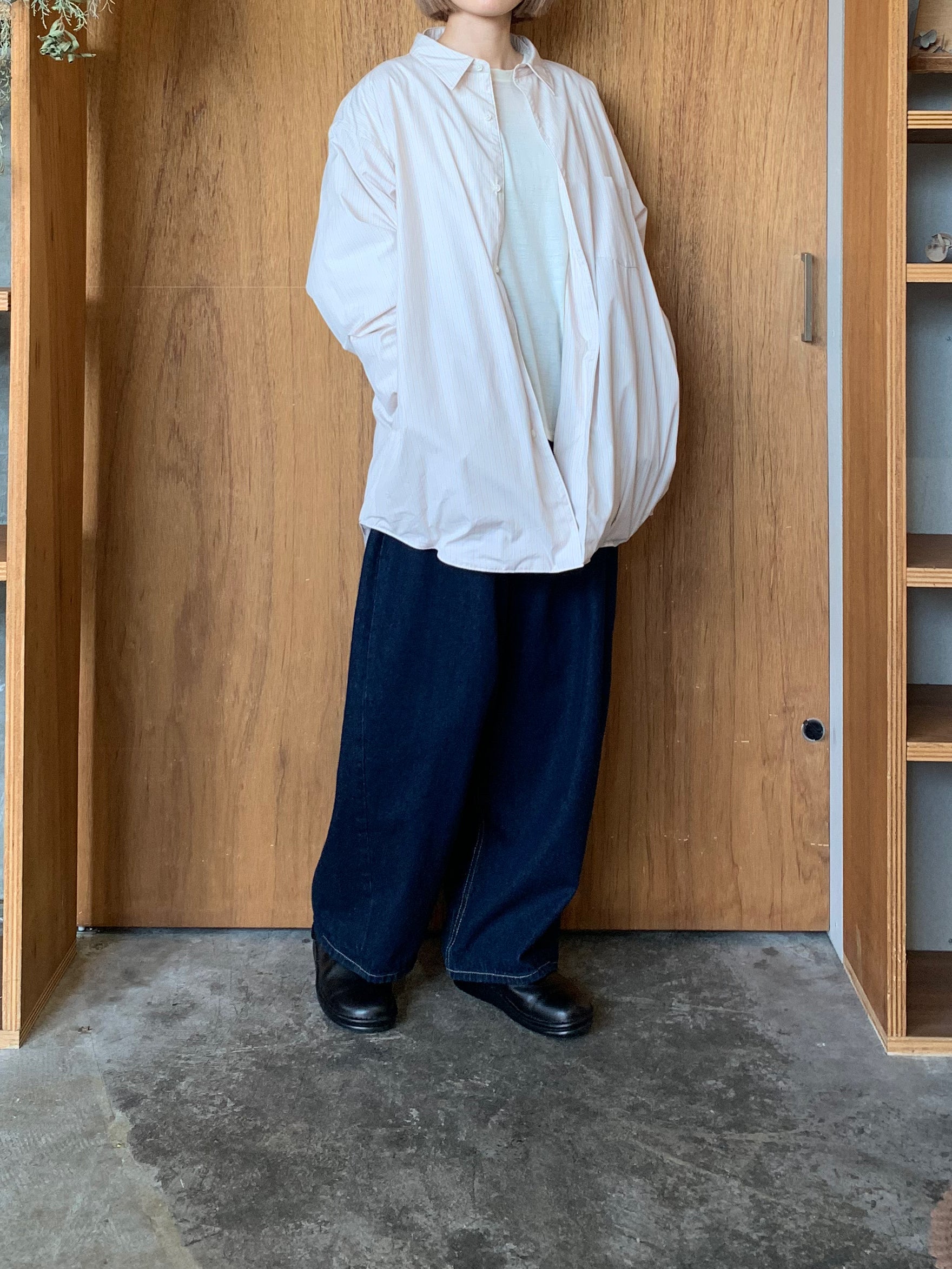miffew / OVER DOWN SHIRTS（ORANGESTRIPE）
