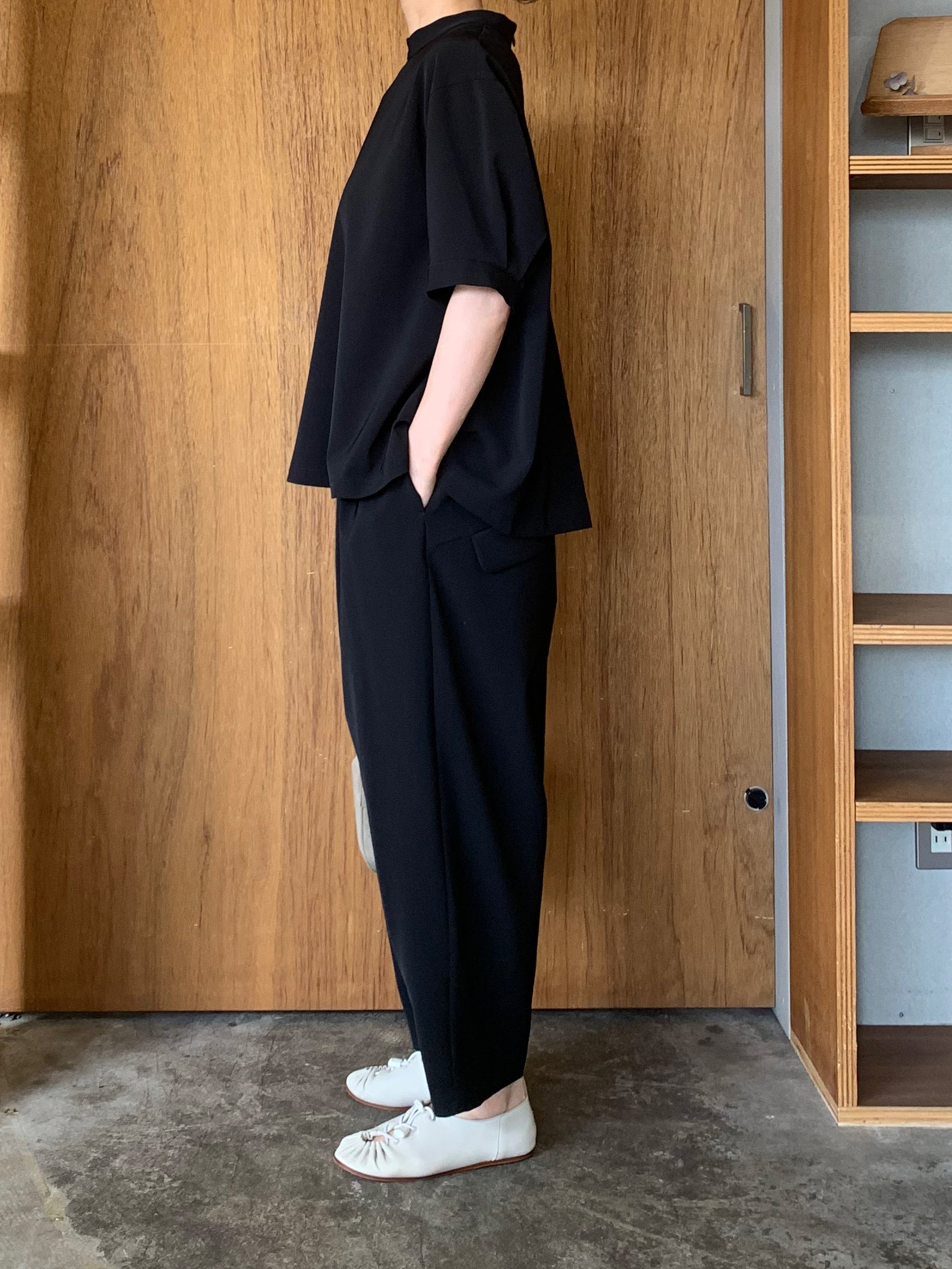 tumugu /  フォーマルシリーズ ステファニーツイルライト パンツ（BLACK）