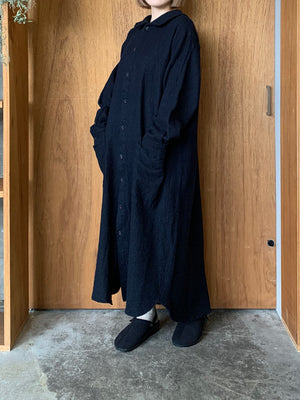 Re arrival!! Vlas Blomme / 縮絨ウール ソフトコート (Navy)