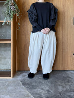 UNIVERSAL SEVEN / セントラル裏毛 タイプライターコンボフリルPO（クロ×クロ）