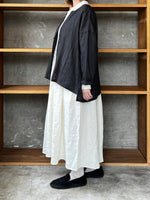 【SALE】TISSU / フレンチリネン ノーカラーシャツ（クロ）