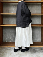 【SALE】TISSU / フレンチリネン ノーカラーシャツ（クロ）