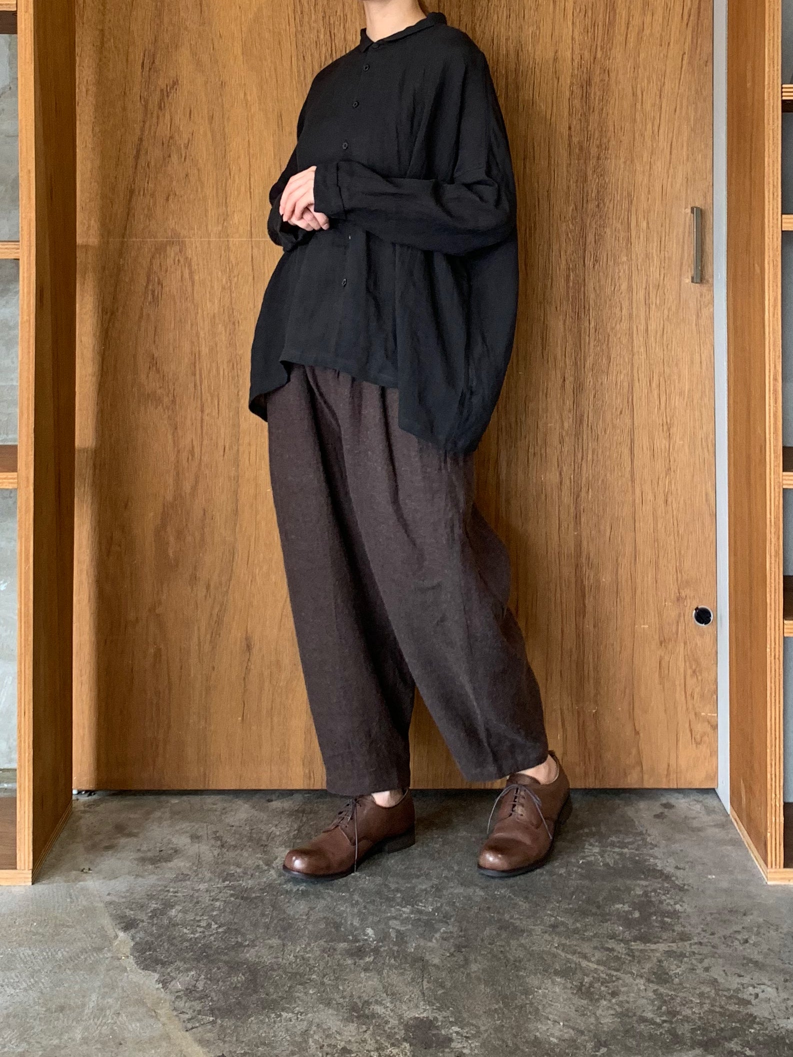suzuki takayuki / farmer's wide pants（van dyck brown）