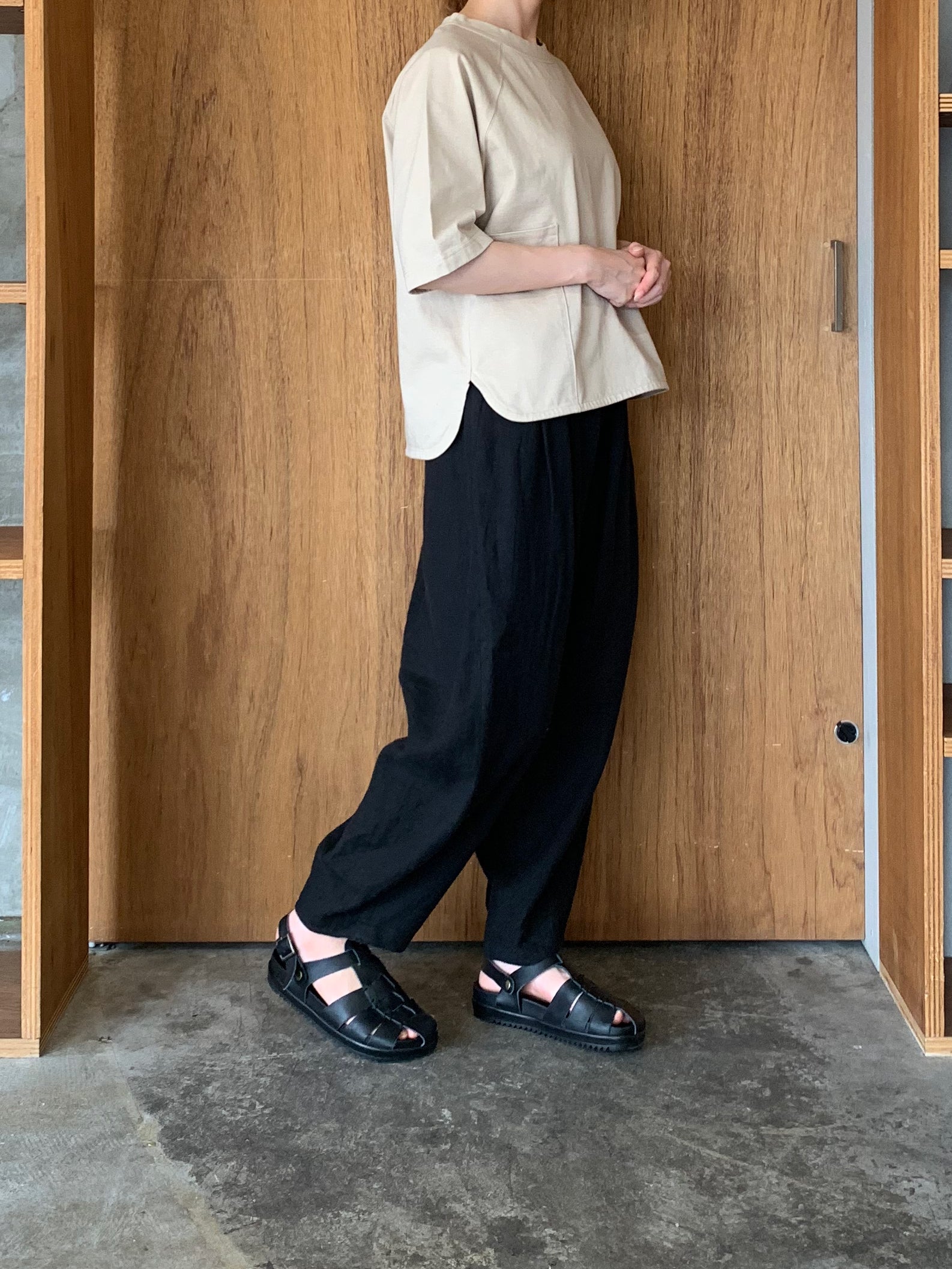 suzuki takayuki / farmer's wide pants（black）