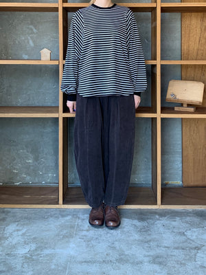 OTOAA / HORIZONTAL STRIPE DOLMAN SLEEVE T-SHIRT (BLACK×WHITE)