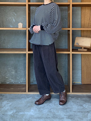 OTOAA / HORIZONTAL STRIPE DOLMAN SLEEVE T-SHIRT (BLACK×WHITE)