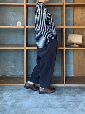 OTOAA / HORIZONTAL STRIPE DOLMAN SLEEVE T-SHIRT (BLACK×WHITE)