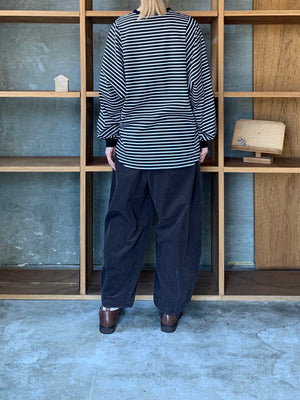 OTOAA / HORIZONTAL STRIPE DOLMAN SLEEVE T-SHIRT (BLACK×WHITE)