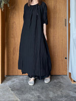 ROBE de PEAU / WRINKLE STRING ONE PIECE (NOIR)