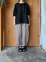 ROBE de PEAU / WRINKLE STRING BLOUSE (NOIR)
