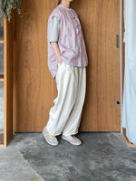 ROBE de PEAU / LINEN FRILL NO SLEEVE BLOUSE (ASH PINK)