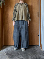 GASA*/  一瞬の花 ギャザーブラウス (burnt ocher)
