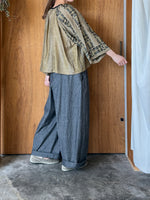 GASA*/  一瞬の花 ギャザーブラウス (burnt ocher)