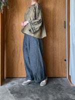 GASA*/  一瞬の花 ギャザーブラウス (burnt ocher)