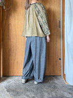 GASA*/  一瞬の花 ギャザーブラウス (burnt ocher)