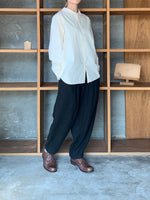 Vlas Blomme / Cotton Hemp High Count ミニセーラーカラーシャツ (Écru)
