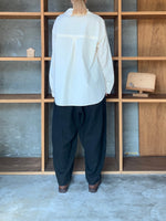 Vlas Blomme / Cotton Hemp High Count ミニセーラーカラーシャツ (Écru)