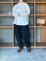 Vlas Blomme / Cotton Hemp High Count ミニセーラーカラーシャツ (Écru)