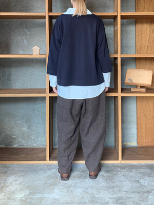 CLOSELY / stand-collar cardigan (peacoat)
