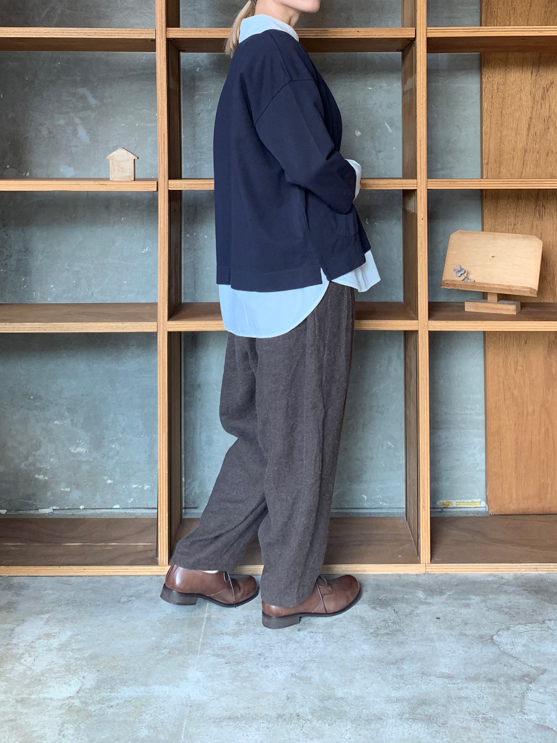 CLOSELY / stand-collar cardigan (peacoat)