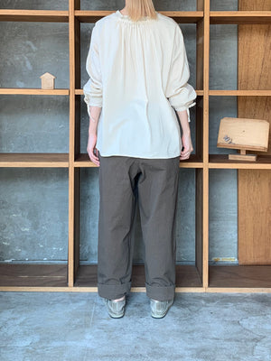 Vlas Blomme / C/L Viyella レース付きブラウス (Natural)
