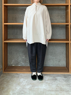 【SALE】Vlas Blomme / Fluffy Cotton　プルオーバーワイドシャツ (L.Beige)