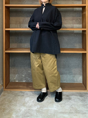 【SALE】Vlas Blomme / Fluffy Cotton　プルオーバーワイドシャツ (Black)