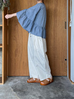 tumugu / コットンシルクシャンブレー ブラウス（BLUE）