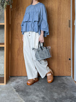 tumugu / コットンシルクシャンブレー ブラウス（BLUE）